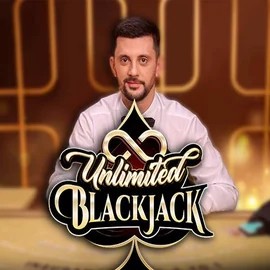 Unlimited Blackjack online game logo by Ezugi on casombies.eu
